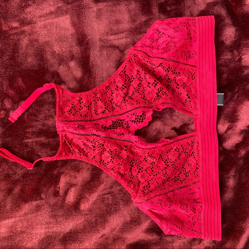 Victorias secret red lace bralette